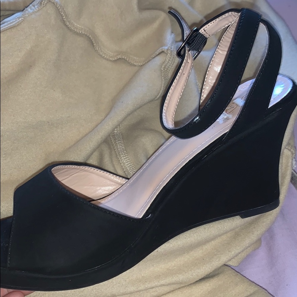 black heeled shoes